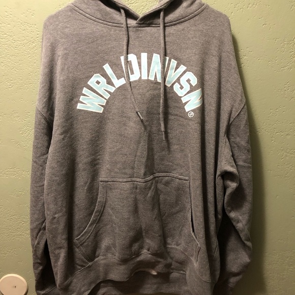 WRLDINVSN 2 pieces Large Gray/Light Blue Hoodie sweatshirt and sweatpants - Picture 2 of 9